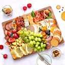 Acacia Wood Cutting Board for Kitchen, 1.5 Thick Chopping Board with Juice Groove, Sorting Compartment Charcuterie Board, 16x12x1.5 Inch Butcher Block