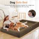 Large Dog Bed Orthopedic Washable: Beds Bolster XL Bed Large Big Dogs Egg Crate Foam Couch Sofa Waterproof with Removable Cover - Dark Coffee