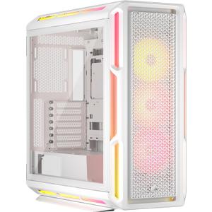 CORSAIR iCUE Link 5000T LX RGB Mid-Tower ATX PC Case  3X Pre-Installed LX120 RGB Fans, Integrated Aurora RGB Light Strips, Spacious Interior, iCUE Link System Hub Included  White