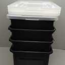 IRIS USA File Box, Plastic File Organizer with Lids for Letter/Legal File, Portable Document Box For Moving, Storage Bin with Durable and Secure Lid, Stackable Nestable BPA-Free, Black 35 Qt. 4 Pack