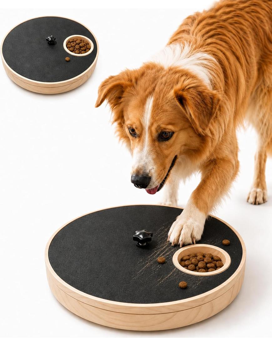 Dog Nail Scratch Board with Treat Boxes, Rotatable Dog Scratch Pad
