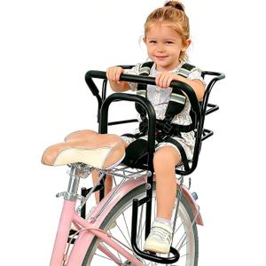 Rear Kids Bike Seat, Heavy Duty Back Mount Kid's Bike Seat for Ages 18 Months - 8 Years Old, Child Carrier Bike Chair for Bicycle Kids Seat, Foam Seat Belt with Reflective Strip, Large
