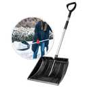 OCGIG Snow Shovel for Driveway Car Garage Home Snow Removal, Heavy Duty 48inch Long Large Capacity Portable Folding Snow Shovel with DGrip Handle Aluminum Strip for Garden Car Camping Outdoor