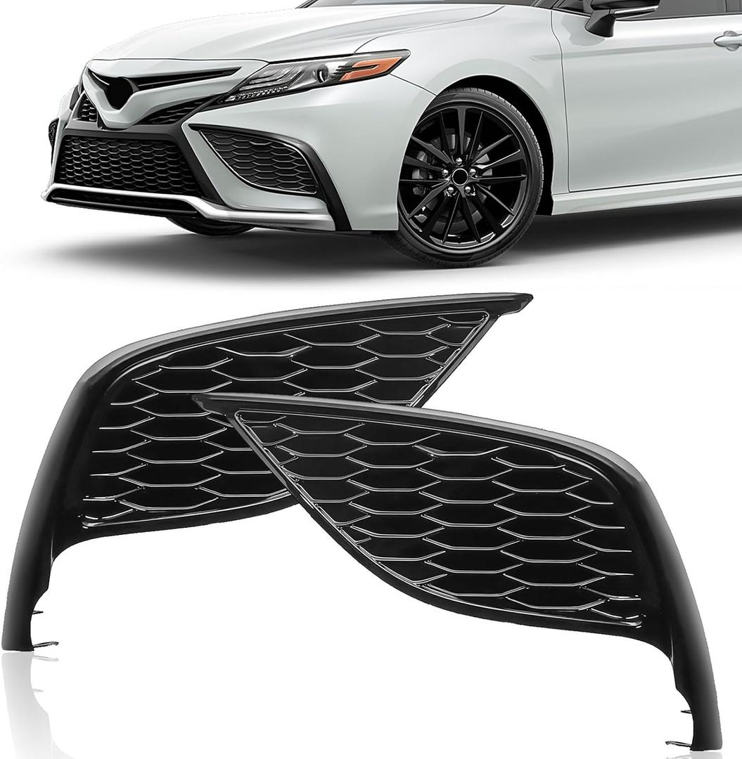 Fog Light Cover Compatible with 2021-2023 Toyota Camry SE XSE Replacement for TO1039243 TO1038243 81481-06240 81482-06200