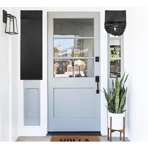 PI Blackout Classroom Door Window Curtain,Privacy Tie up Shade Thermal Insulated Small French Door Curtain for Classroom/Sliding Door/Front Door 1 Panel (W12XL40,Black)