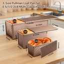 3 Pack pullman loaf pan with lid: pullman loaf pan Non-Stick Carbon Steel Bread Pans for Homemade Sandwich, Sourdough & Artisan Breads – Corrugated Toast Molds with Lids for Kitchen Home Baking