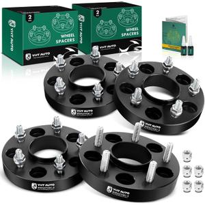 YHTAUTO 5x4.75 Wheel Spacers 1 Inch Compatible with Buick, Chevy, Oldsmobile Models, Apollo, Camaro, Tire Spacers w/7/16 Inch & 12.9 Grade Studs, 70.3mm Hub Bore 5 Lug 4PCS Black Wheel Adapter