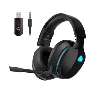 Gtheos 2.4GHz Wireless Gaming Headphones for PS5, PS4 Fortnite & Call of Duty/FPS Gamers, PC, Nintendo Switch, Bluetooth 5.3 Gaming Headset with Noise Canceling Mic, Stereo Sound, 40+Hr Battery -Black