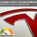 Logo Decal Overlay Stickers for Tesla Model Y (2020 to 2025), Standard Wrap, 4-pc Set (Gloss Red)