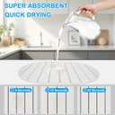 Stone Drying Mat for Kitchen Counter: 24"x16" Large Foldable Diatomaceous Earth Dish Drying Mat, Super Absorbent &, Heat-Resistant, Quick Dry for Dishes Bottles Cups with 2 Stone Coasters (oval)