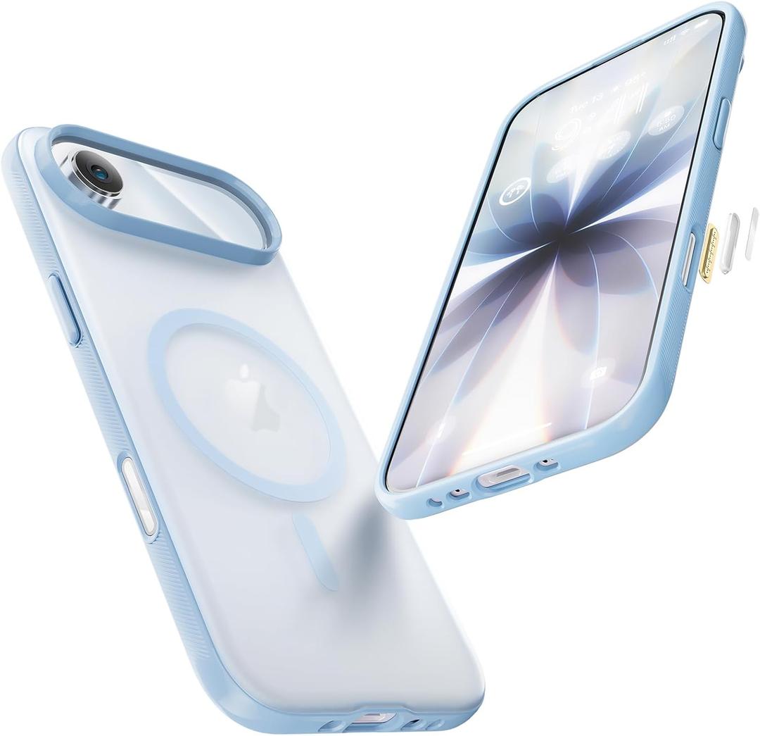 Maledan Sky Blue Case for iPhone Air 6.5" (2025) with Camera Control, Compatible with Magsafe Magnetic Case Slim Anti-Slip Shockproof Military Protection Phone Cover for Apple iPhone Air Accessories