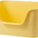 Extra Large Litter Box with High Sides 25.27" Lx17.83 Wx13.11 H,Anti-Splashing,Tool-Free Assembly,Multi Kitty Cat Litter Box,Jumbo (Yellow)