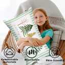 Merry and Bright Christmas Tree Pillow Covers 12x20,Green and Gold Christmas Decorations, Watercolor Xmas Trees Green Striped Lumbar Pillow Cover Decor for Home Bedroom Living Room