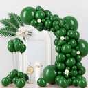 Voircoloria 130pcs Dark Green Balloons Different Sizes 18" 12" 10" 5" Hunter Green Balloons for Birthday Dinosaur Baby Shower St. Patrick's Day Summer Jungle Forest Safari Party Decorations