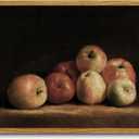 VIYYIEA Vintage Framed Apple Wall Art, Kitchen Bedroom Dining Room Fruit Art Decor, Still life of apples Canvas Print Paintings, French Country Home Farmhouse Dark Decor, 8x10 Inch