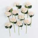 PARTY JOY Artificial Hydrangea Silk Flowers Bouquet Faux Hydrangea Stems for Wedding Centerpieces Home Decor (Champagne,12pcs)
