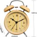 LERLUCKY'SZHAO Loud Alarm Clock Wooden 6 Inch Silent Non-Ticking Quartz with Backlight, Alarm Clocks for Bedrooms Bedside