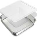 8 x 8-Inch Baking Pan with lid, 304 Stainless Steel Square Cake Pan, Commercial Grade Bakeware for Cakes Brownies Casseroles, Thicker Rectangle Sheet Cake Pans, Non-toxic & Heavy Duty &Dishwasher Safe