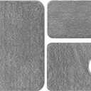 Ultra Soft Microfiber Bathroom Rug Set 3 Pieces - Non Slip Quick Dry Bath Mats for Bathroom Floor, Absorbent Shower Rugs with 20x32"/17x24"/20x24", Machine Washable Bath Rugs for Tub, Shower, Vanity