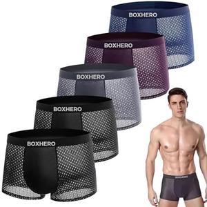 Men's Boxer Briefs, Ultra Breathable Soft Moisture Wicking, Skin-Friendly Design, More Durable - Pack of 5 4XL