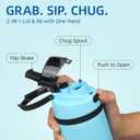BJPKPK 17oz Insulated Water Bottle with 2-1 Straw Spout Lid, Stainless Steel Metal Water Bottles with Carry Handle, BPA Free, Leak-Proof, Fits in Car Cup Holder, Thermo for Sports,Sky