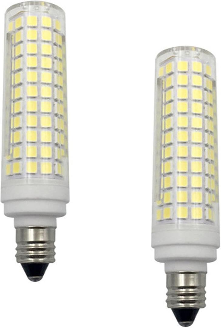 Lxcom Lighting E11 LED Corn Bulb Natural White 4000K 15W Dimmable Ceramic LED Light Bulbs 120W Equivalent 136 LEDs 2835 SMD 1500LM T3/T4 JD E11 Mini Base for Home Lighting, 2 Pack