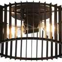 Modern Black Flush Mount Ceiling Light Fixture, Farmhouse Light Fixture for Kitchen, Bedroom, Entryway Porch Foyer Living Room < Bulb NOT Included >