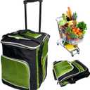 38 (32+6) Soft Cooler with Wheels and Handle and Convenient Access Window, Beach Cooler Bag on Wheels Insulated Waterproof, Collapsible Cooler for Travel Camping Picnic (FH010-A)