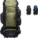 Teton 75L Explorer Internal Frame Backpack for Hiking, Camping, Backpacking, Rain Cover Included, Olive