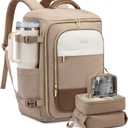 LOVEVOOK 40L Travel Backpack for Women, TSA Approved Carry On Backpack with 3 Packing Cubes, Personal Item Bag Fits 17" Laptop, Water-resistant Carry On Bag for Airplanes (Beige & Khaki)