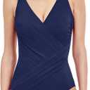 Gottex Lattice Womens Surplice V Neck One Piece Bathing Swimsuit Essential with Soft Cups, Tummy Control, and Back Lining (10)