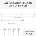 Beeveer 4 Pcs Door Curtain Rod Set Swivel Sash Curtain Rods French Door Curtain Rods Set for Windows and Sidelights(21-38 Inch)