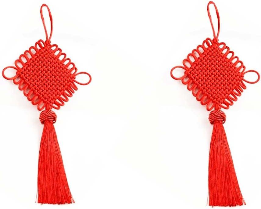 2pcs China Knot Red Pendant Rope Decoration Tassel Tassel Gift to Loved Ones, Friends Pendant Housewarming New Home Transfer Festival Large (big)