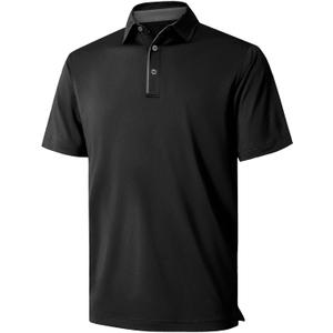 NIASHOT Mens Polo Shirt Short Sleeve Golf Sports Casual Tee (Small, 1-black)