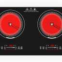 VBGK 24 Inch Electric Cooktop,110V 3000W Electric Stove Top with LED touch Control,8 Power Levels, Kids Lock & 4H Timer,Overheat Protection stove, 2 burner cooktop