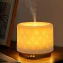 280ml Essential Oil Diffuser  Ceramic Fragrance Diffusers for Essential Oil, Ultrasonic Cool Mist Aromatherapy Diffuser with Auto Shut-Off,Ideal for Home, Office, SPA, Yoga & Bedroom (Coral-gold)