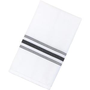 Arkwright Bistro Dinner Cloth Napkins - (Pack of 2) Absorbent, Soft, and Washable Professional Restaurant Quality Table Linen with French Stripes, 18 x 22 in, Black