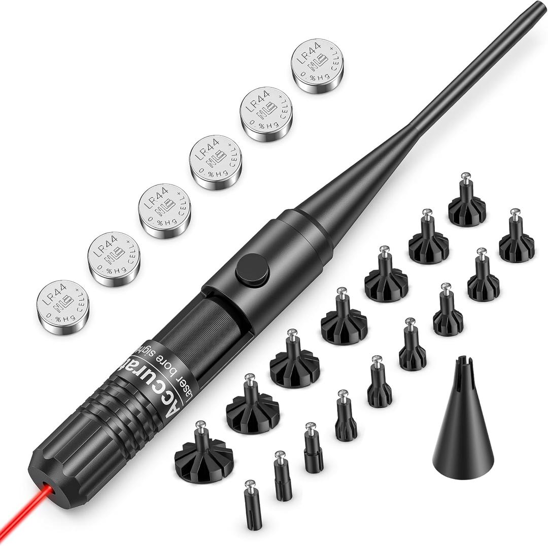 EZshoot Bore Sight Kit for .17 to 12GA Calibers BoreSighter with Button Switch Red Laser Bore Sight