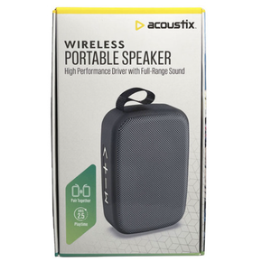 Acoustix Wireless Portable Stereo Sound Speaker, Black