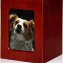 PCS Pet Urns for Dogs Ashes, Dog Photo Urn, Urns for Dog Ashes, Pet Cremation Box Red-Small (S(0-25lbs))