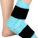 Comfytemp Ankle Foot Ice Pack Wrap for Plantar Fasciitis Relief, Ankles Brace for Sprain, Heel Spur, Swelling, Achilles Tendonitis, Cold Bag for Injuries Reusable, Hot Cold Compress, 1 Pack (Blue)
