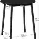 HOOBRO Bamboo Dining Table, Round Dining Table for 2, 27.5" Kitchen Table for Small Space, Writing Table, Easy to Assemble, for Dining Room, Living Room, Office, Kitchen, Apartment, Black BK71CZ01G1
