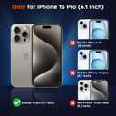 2 x for iPhone 15 Pro Case [Compatible with MagSafe], Heavy Duty Shockproof 3-Layer Full-Body Protection Rugged Cover, Drop-Resistant and Wireless Charging Friendly (Black, iPhone 15 Pro)