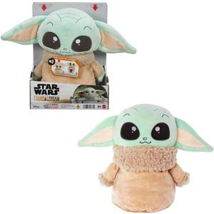Mattel Star Wars Jumping Grogu Plush Toy with Jump Action & Sounds, Soft Doll Inspired by Star Wars Mandalorian Book of Boba Fett