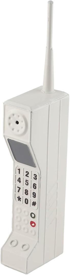 Brick Cell Phone Ornament, Retro Model 80s 90s Vintage Ornament Cellular Simulation Photographic Props Stylized Ornaments, Home Living Room Decor Desktop Decoration Unique Gift Kids(White)