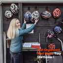 Garage Organization Hooks, 6 Pack Medium Wall Hooks&2 Straps for Hanging, Heavy Duty Storage with Anti-Slip Coating, Utility Hangers for Bike, Ladder, Broom, Garden Tools, Shed, Bulk Items, Ropes etc.