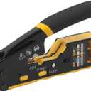 TRUTOPWAY RJ45 Crimp Tool, Ethernet Crimper for Cat5/ Cat5e/ Cat6/ Cat6a Connectors - 8P6P Network Cable Crimper with Cable Stripper & Cutter