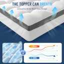 4 Inch Memory Foam Mattress Topper with 6"-18" Deep Pocket (King,78"x80") | 2000 GSM Filling Extra Thick Pillow Top for Back Pain,With Breathable Cover Design For Hot Sleeper,Like sleeping in the cloud