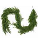 Christmas Garland Norfolk Pine Garland Real Touch Artificial Greenery Garland for Mantle Fireplace Table Indoor Outdoor Holiday Decortions 2 Pack