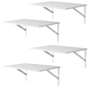 Deep Floating Wall Shelves - 3 Sets of 12x16 Inch Wide White Wood Shelves for Bathroom, Bedroom, Kitchen, Living Room